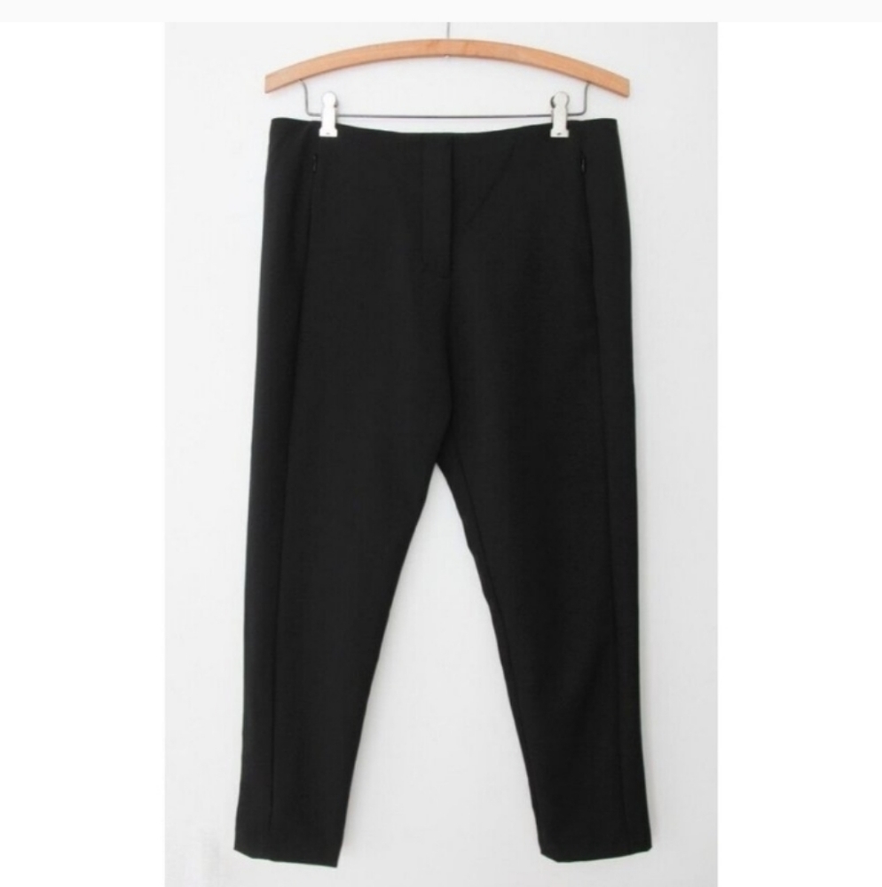 💕 T Alexander Wang High Rise Black Nylon Zip Front Pocket Tapered Pants 6